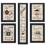Set Of Five Kitchen Friendship 2 Black Framed Print Kitchen Wall Art - Homeroots - Flyclothing LLC