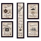 Set Of Five Kitchen Friendship 3 Black Framed Print Kitchen Wall Art - Homeroots - Flyclothing LLC