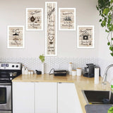Set Of Five Kitchen Friendship 4 White Framed Print Kitchen Wall Art - Homeroots - Flyclothing LLC