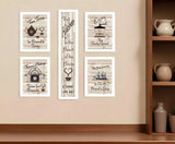 Set Of Five Kitchen Friendship 4 White Framed Print Kitchen Wall Art - Homeroots - Flyclothing LLC