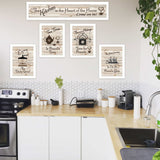 Set Of Five Kitchen Friendship Collection II 4 White Framed Print Kitchen Wall Art - Homeroots - Flyclothing LLC