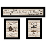 Set Of Three Kitchen Friendship Collection III 3 Black Framed Print Kitchen Wall Art - Homeroots - Flyclothing LLC