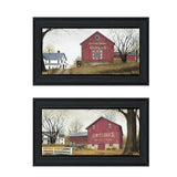Set Of Two Antique Barn and Quilt Barn Black Framed Print Wall Art - Homeroots - Flyclothing LLC
