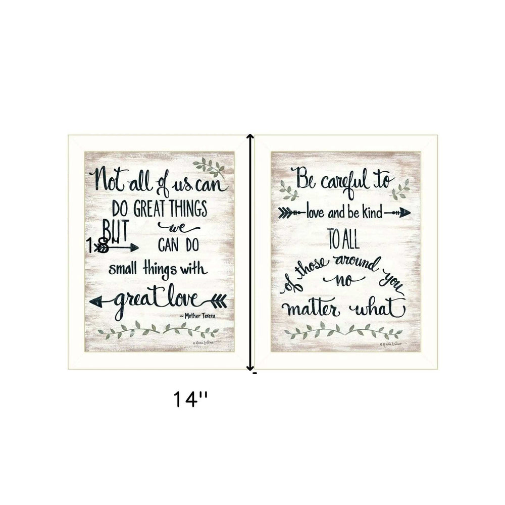Set Of Two Great Love 2 White Framed Print Wall Art - Homeroots - Flyclothing LLC