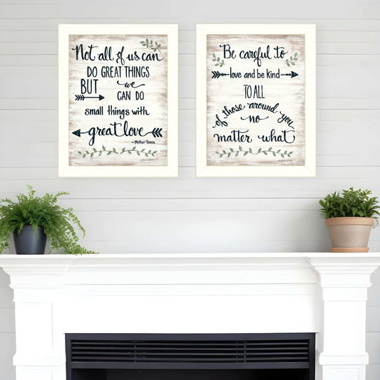 Set Of Two Great Love 2 White Framed Print Wall Art - Homeroots - Flyclothing LLC