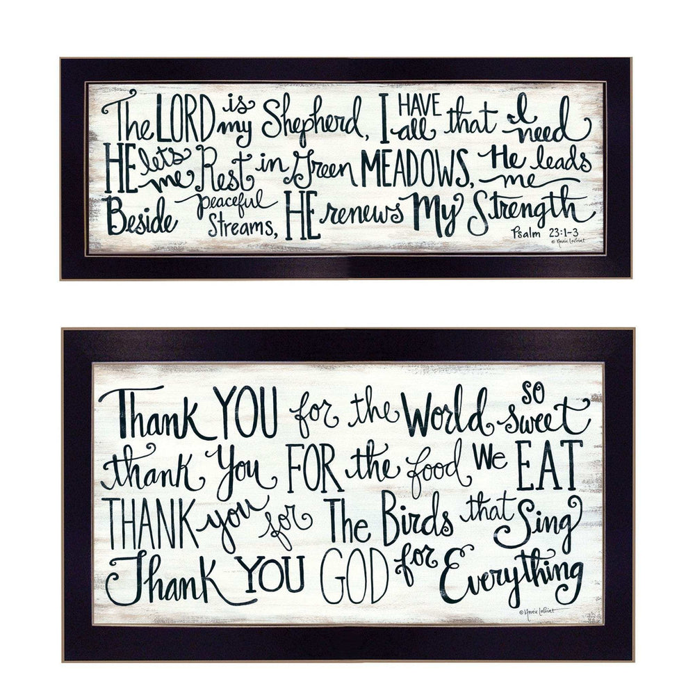 Set Of Two Thank You Lord 2 Black Framed Print Wall Art - Homeroots - Flyclothing LLC