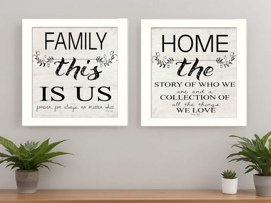 Set Of Two Family 2 White Framed Print Wall Art - Homeroots - Flyclothing LLC