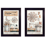 Set Of Two Farm Living 1 Black Framed Print Wall Art - Homeroots - Flyclothing LLC