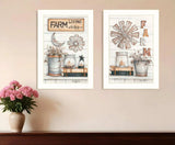 Set Of Two Farm Living 2 White Framed Print Wall Art - Homeroots - Flyclothing LLC