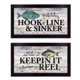 Set Of Two Fishing Combo 1 Black Framed Print Wall Art - Homeroots - Flyclothing LLC