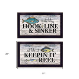 Set Of Two Fishing Combo 1 Black Framed Print Wall Art - Homeroots - Flyclothing LLC