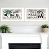 Set Of Two Fishing Combo 2 White Framed Print Wall Art - Homeroots - Flyclothing LLC