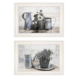 Set Of Two Floral with Tin Ware 1 White Framed Print Wall Art - Homeroots - Flyclothing LLC