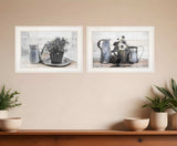 Set Of Two Floral with Tin Ware 1 White Framed Print Wall Art - Homeroots - Flyclothing LLC