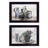Set Of Two Floral with Tin Ware 2 Black Framed Print Wall Art - Homeroots - Flyclothing LLC