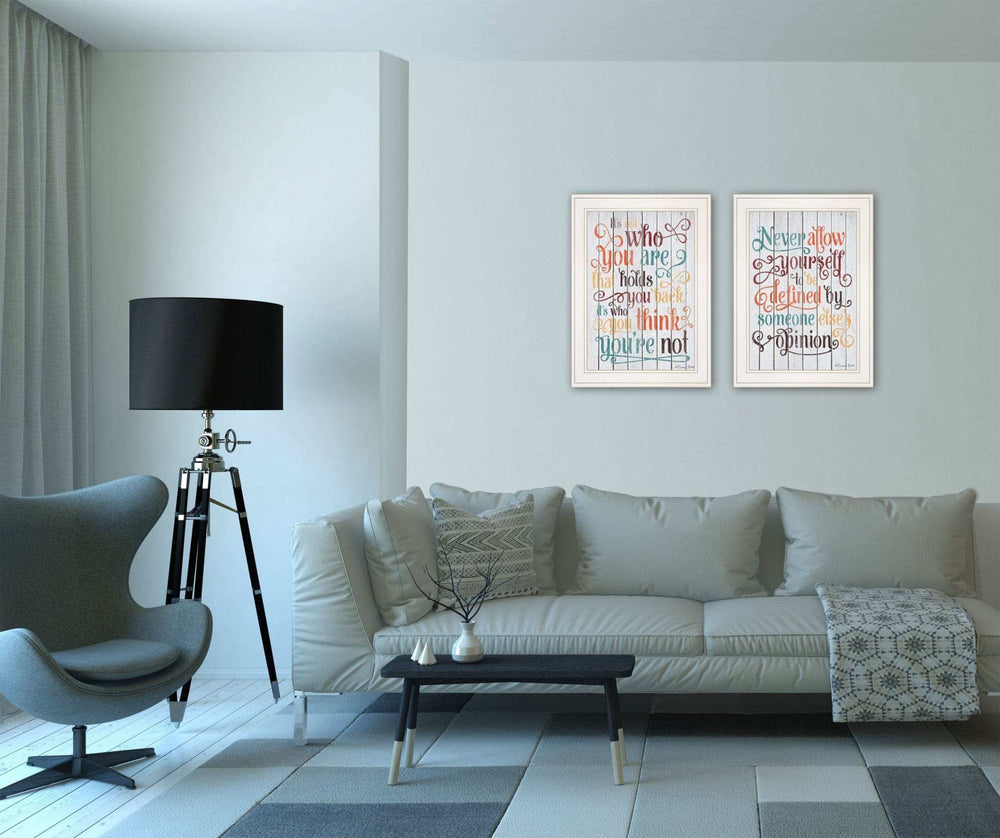 Set Of Two Who You Think 1 White Framed Print Wall Art - Homeroots - Flyclothing LLC