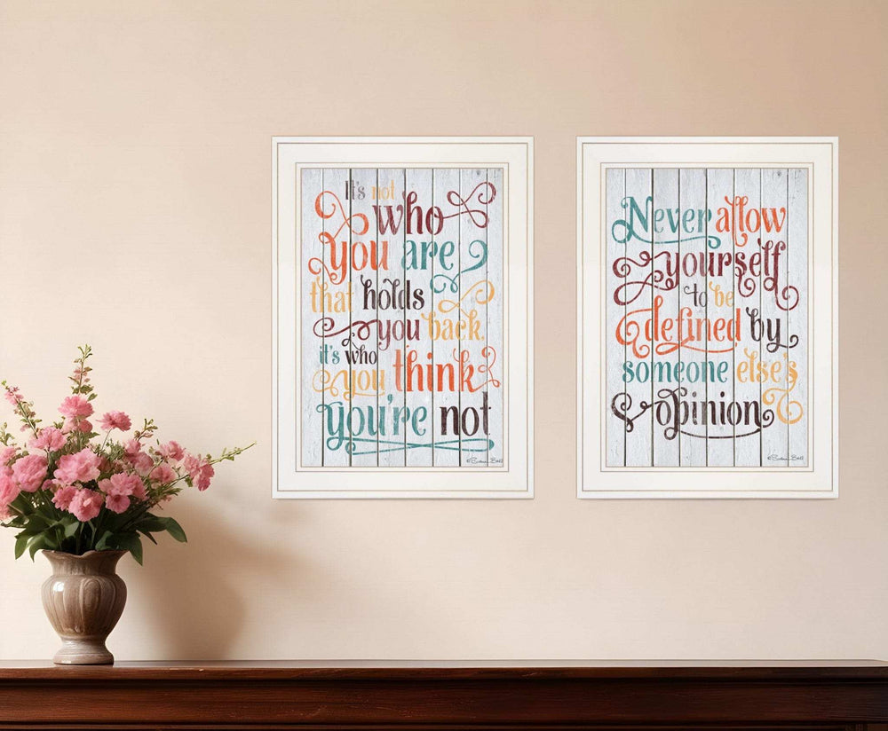 Set Of Two Who You Think 1 White Framed Print Wall Art - Homeroots - Flyclothing LLC