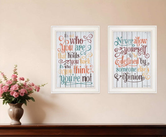 Set Of Two Who You Think 1 White Framed Print Wall Art - Homeroots - Flyclothing LLC