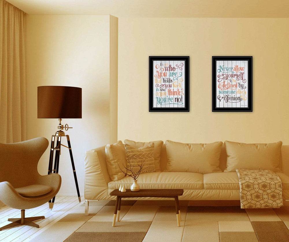 Set Of Two Who You Think 2 Black Framed Print Wall Art - Homeroots - Flyclothing LLC