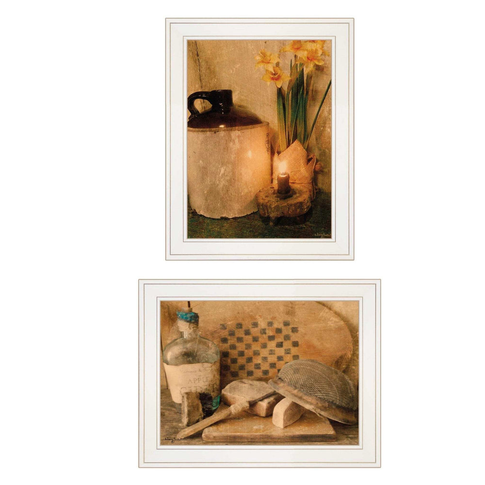 Set Of Two Daffodils and Cider 1 White Framed Print Bathroom Wall Art - Homeroots - Flyclothing LLC