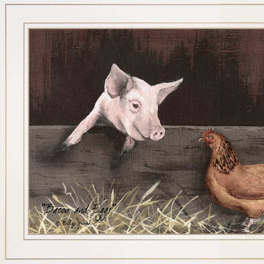 Set Of Two Bacon and Eggs 1 White Framed Print Wall Art - Homeroots - Flyclothing LLC