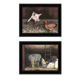 Set Of Two Bacon and Eggs 2 Black Framed Print Wall Art - Homeroots - Flyclothing LLC