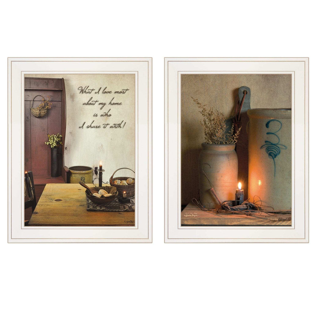 Set Of Two What I Love Most 1 White Framed Print Wall Art - Homeroots - Flyclothing LLC
