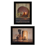 Set Of Two Red Bowl or Bittersweet Basket 2 Black Framed Print Wall Art - Homeroots - Flyclothing LLC