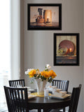 Set Of Two Red Bowl or Bittersweet Basket 2 Black Framed Print Wall Art - Homeroots - Flyclothing LLC