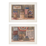 Set Of Two God Bless or Sweet Land 1 White Framed Print Wall Art - Homeroots - Flyclothing LLC