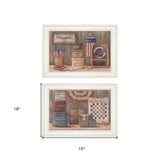 Set Of Two God Bless or Sweet Land 1 White Framed Print Wall Art - Homeroots - Flyclothing LLC