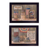 Set Of Two God Bless or Sweet Land 3 Black Framed Print Wall Art - Homeroots - Flyclothing LLC