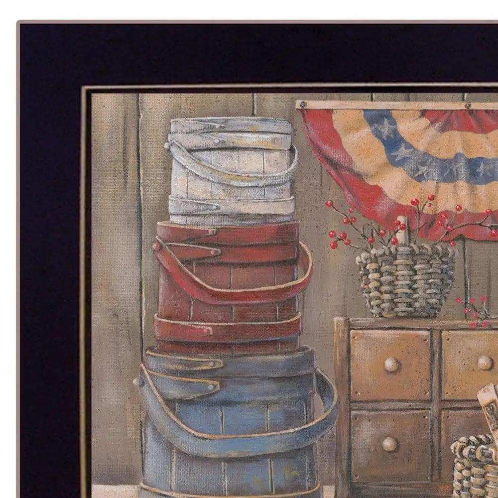 Set Of Two God Bless or Sweet Land 3 Black Framed Print Wall Art - Homeroots - Flyclothing LLC