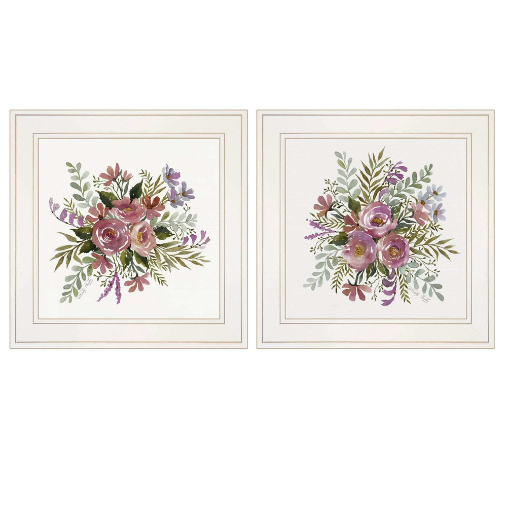 Set Of Two Floral Spray I and II White Framed Print Wall Art - Homeroots - Flyclothing LLC
