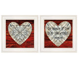 Set Of Two Love is Patient or Measure 1 White Framed Print Wall Art - Homeroots - Flyclothing LLC