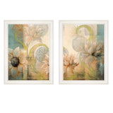 Set Of Two Meandering Flowers I and II 1 White Framed Print Wall Art - Homeroots - Flyclothing LLC