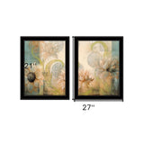 Set Of Two Meandering Flowers I and II 2 Black Framed Print Wall Art - Homeroots - Flyclothing LLC