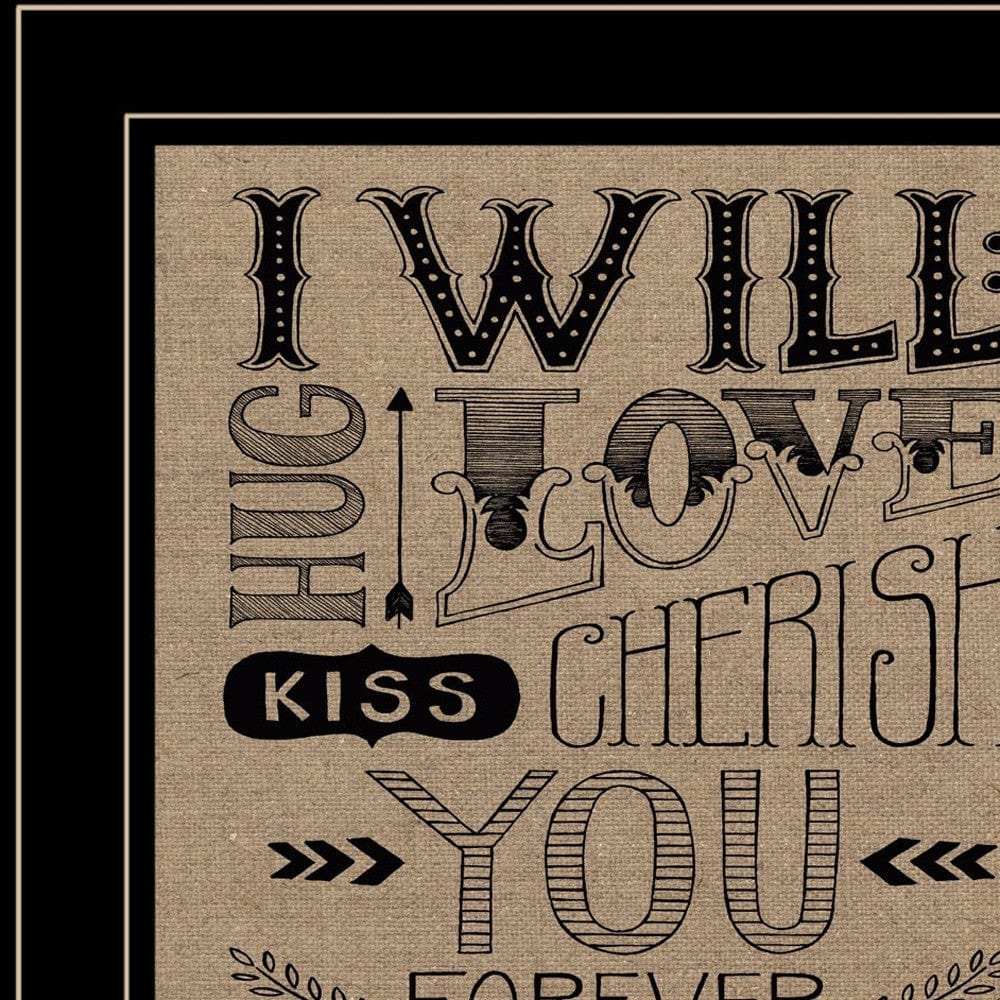 Set Of Two Hugs or Forever 2 Black Framed Print Wall Art - Homeroots - Flyclothing LLC