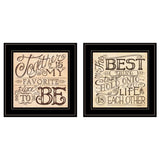 Set Of Two Together or Each Other 2 Black Framed Print Wall Art - Homeroots - Flyclothing LLC