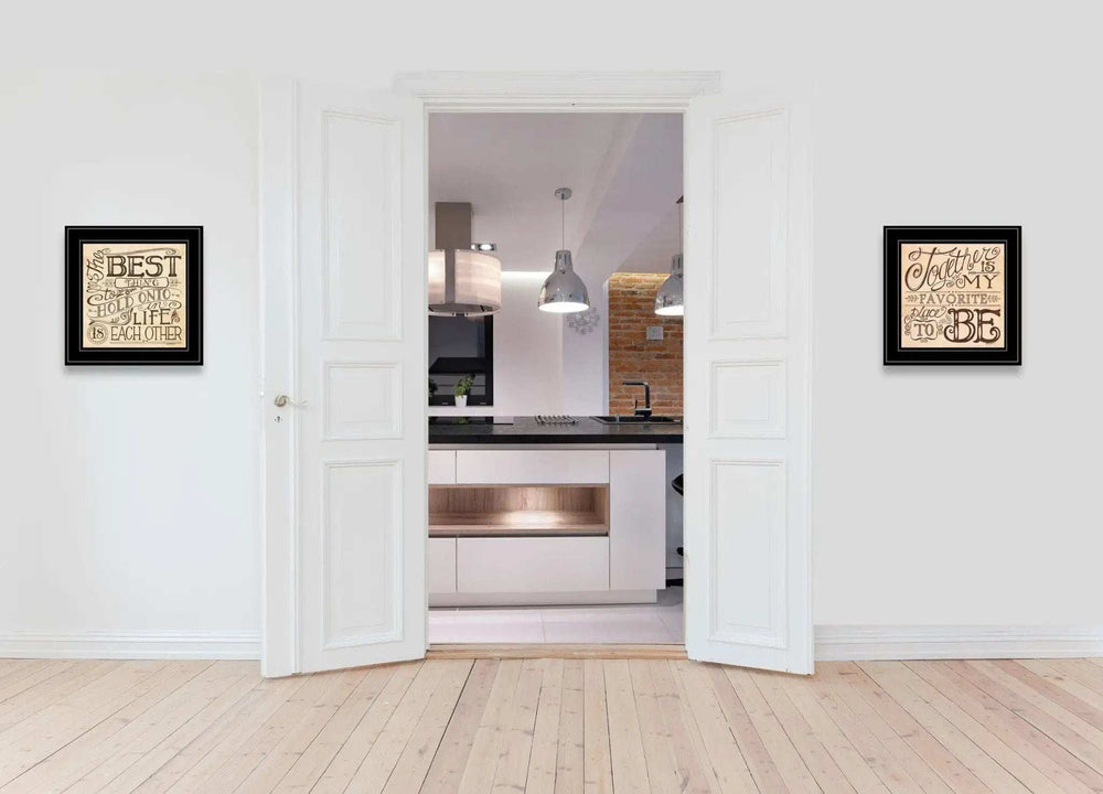 Set Of Two Together or Each Other 2 Black Framed Print Wall Art - Homeroots - Flyclothing LLC