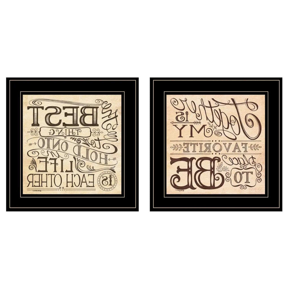 Set Of Two Together or Each Other 2 Black Framed Print Wall Art - Homeroots - Flyclothing LLC