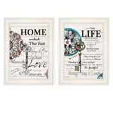 Set Of Two Life or Home 1 White Framed Print Wall Art - Homeroots - Flyclothing LLC