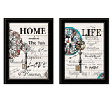 Set Of Two Life or Home 2 Black Framed Print Wall Art - Homeroots - Flyclothing LLC
