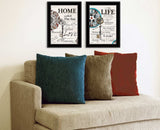 Set Of Two Life or Home 2 Black Framed Print Wall Art - Homeroots - Flyclothing LLC