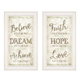 Set Of Two Faith or Believe 1 White Framed Print Wall Art - Homeroots - Flyclothing LLC
