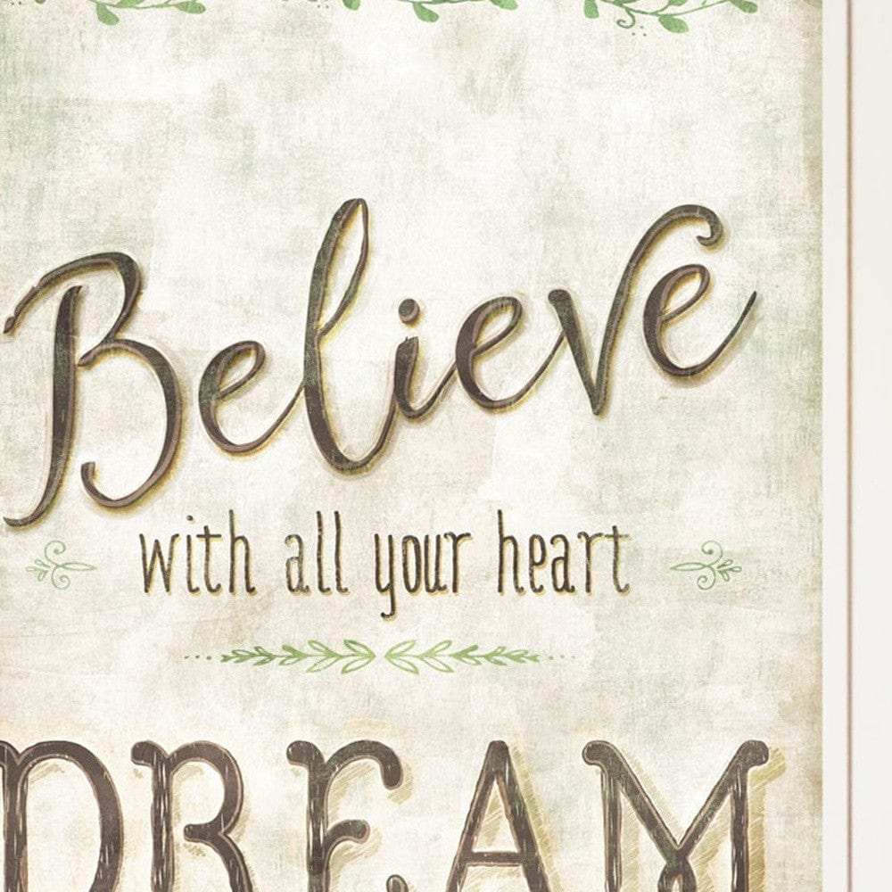 Set Of Two Faith or Believe 1 White Framed Print Wall Art - Homeroots - Flyclothing LLC