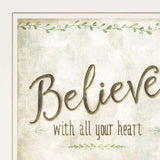 Set Of Two Faith or Believe 1 White Framed Print Wall Art - Homeroots - Flyclothing LLC