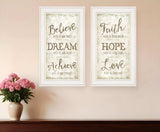 Set Of Two Faith or Believe 1 White Framed Print Wall Art - Homeroots - Flyclothing LLC