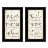 Set Of Two Faith or Believe 2 Black Framed Print Wall Art - Homeroots - Flyclothing LLC