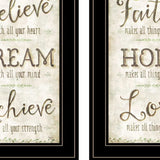 Set Of Two Faith or Believe 2 Black Framed Print Wall Art - Homeroots - Flyclothing LLC